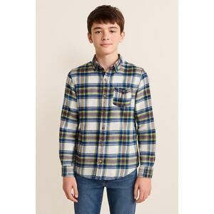 Abercrombie & Fitch Plaid Flannel Shirt Green Navy Pink Youth Large‎ / Adult Sm